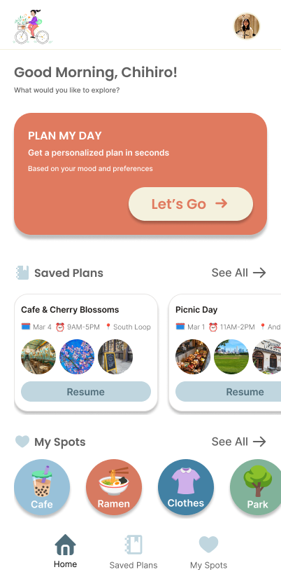 City Explorer home screen
