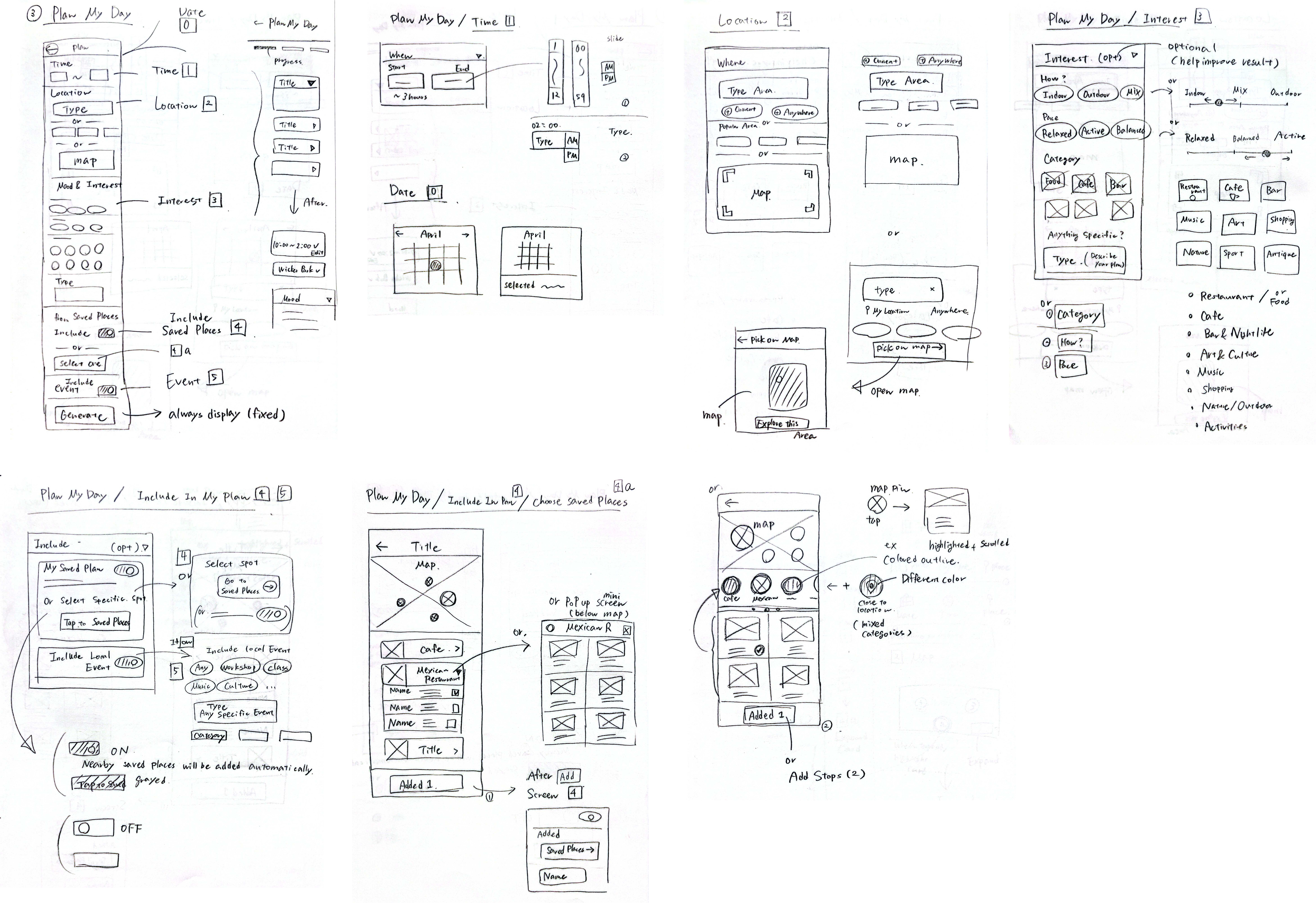 Plan My Day paper sketches