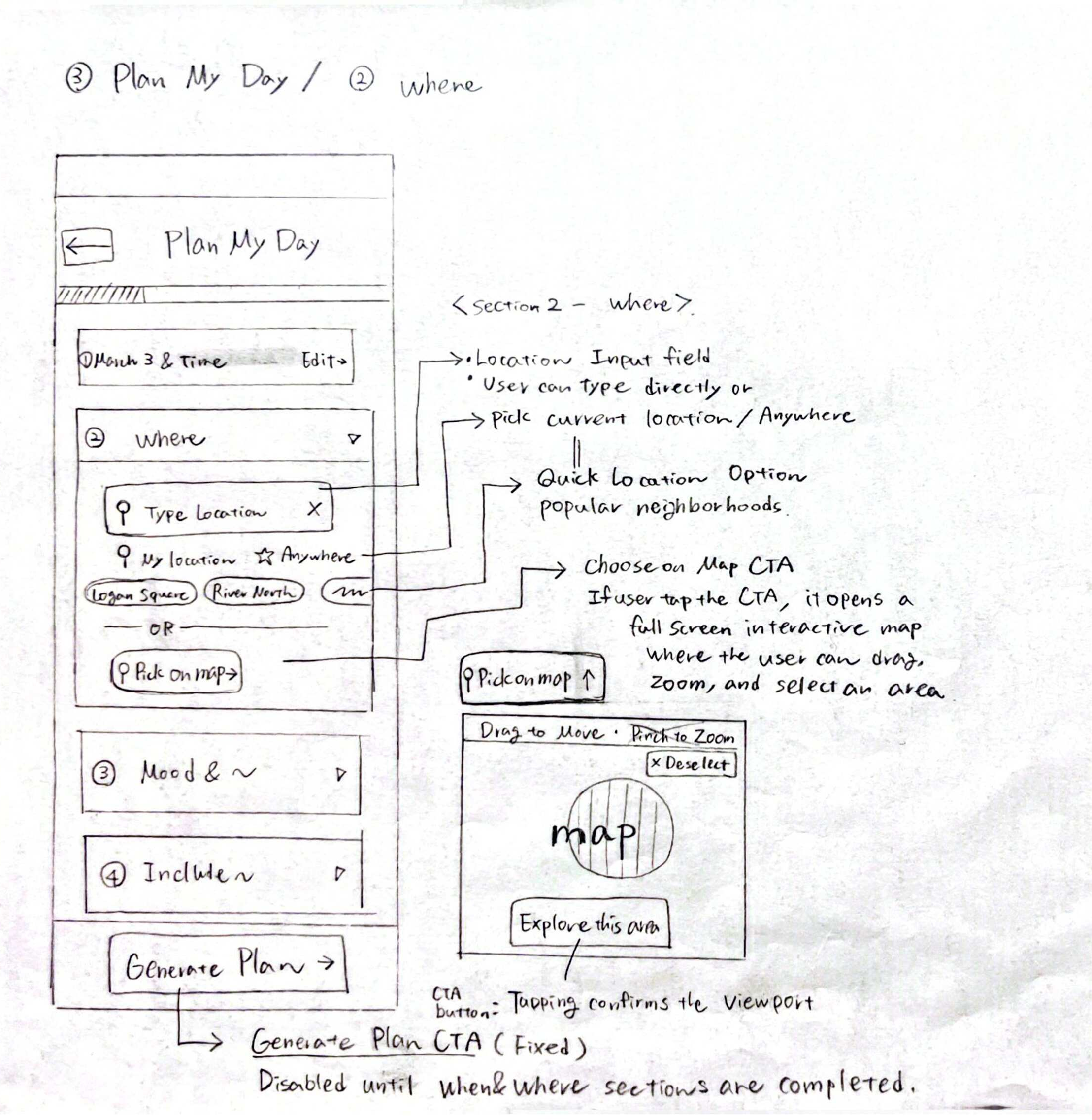 Plan My Day where wireframe
