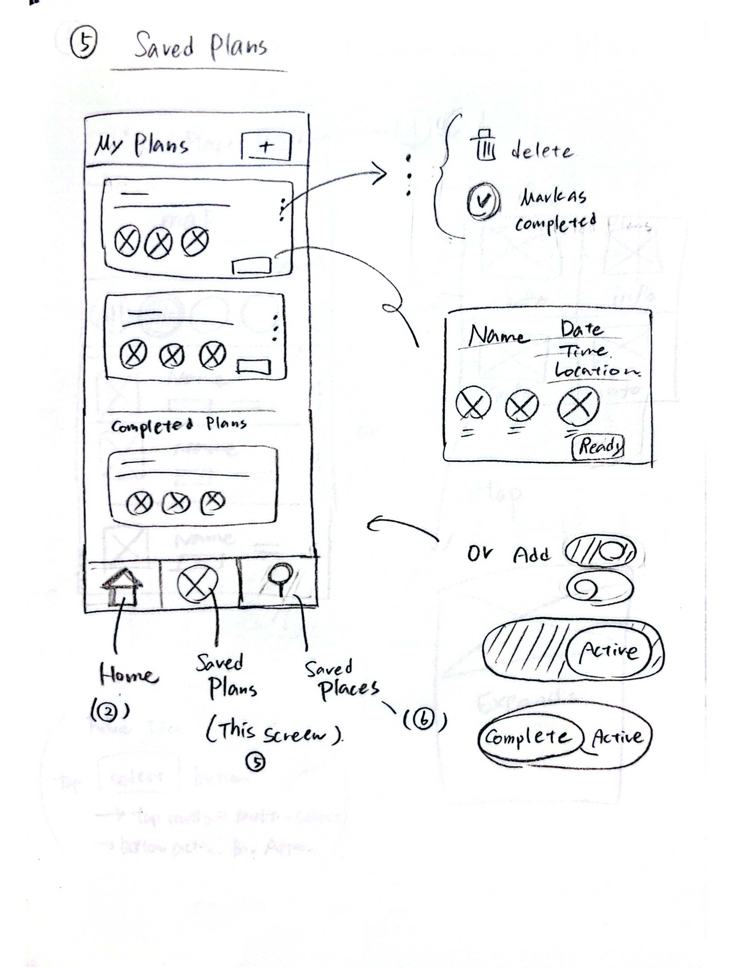 Saved Plans paper sketches