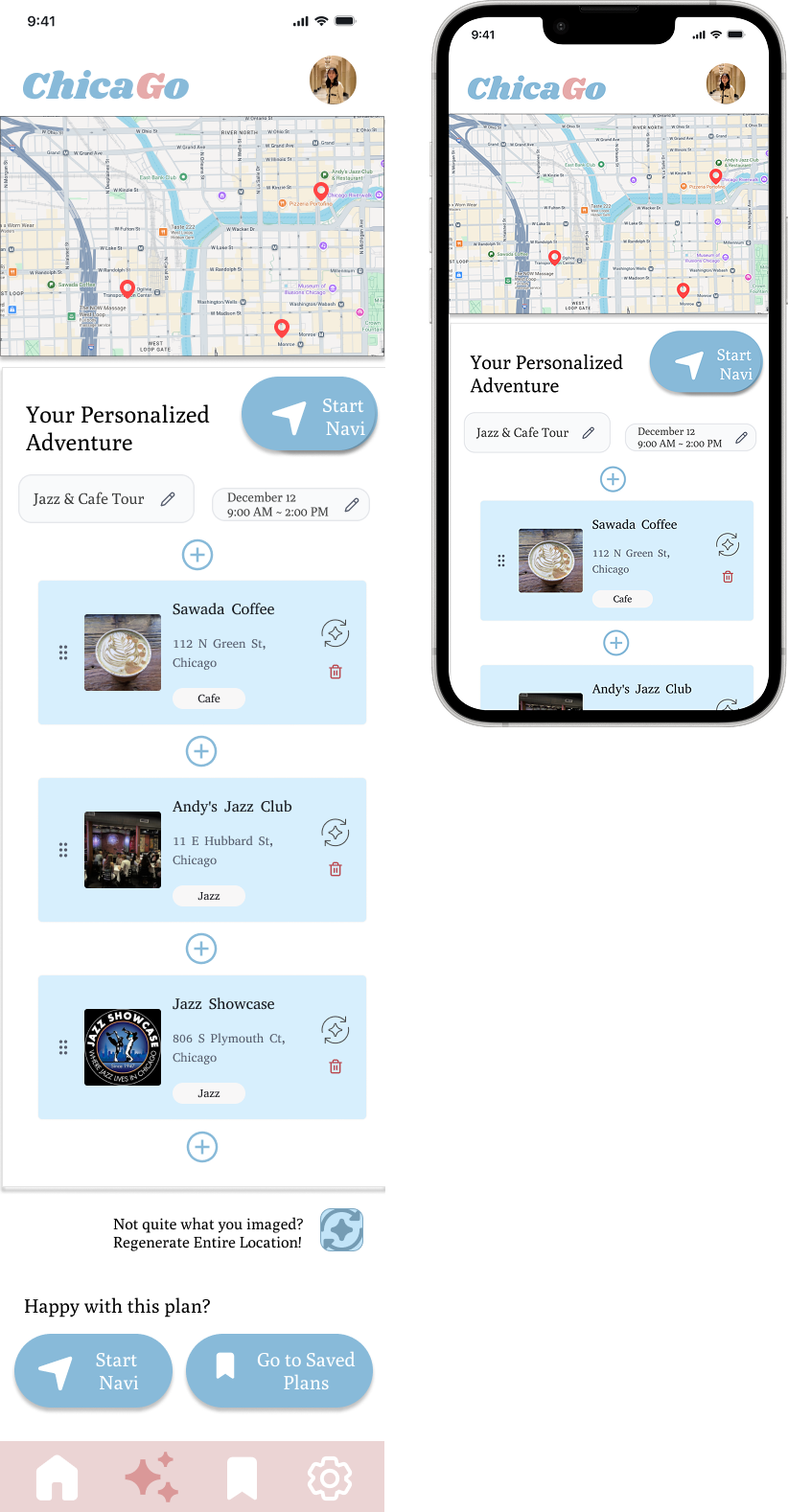 High-fidelity generated plan screen