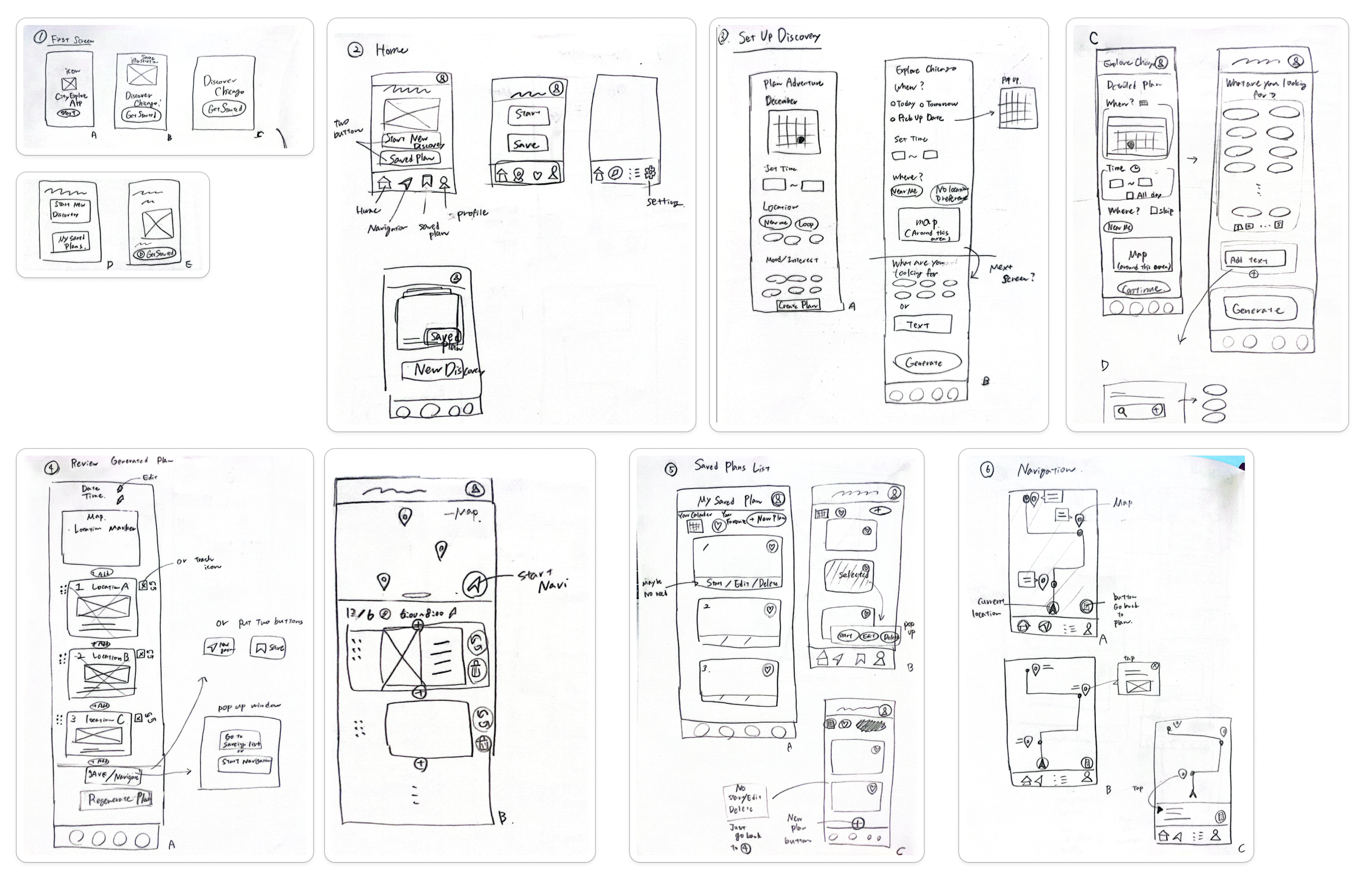 Paper sketches for ChicaGo